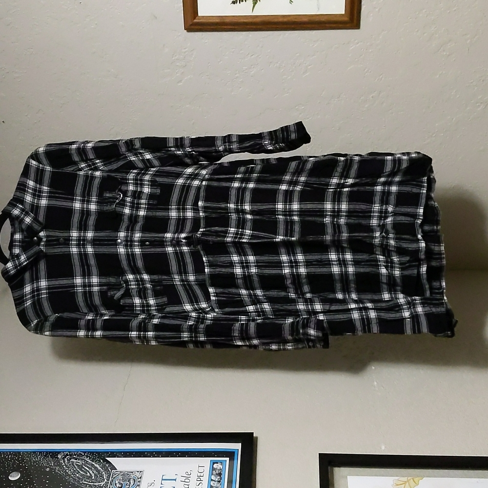 Button down plaid dress with pockets